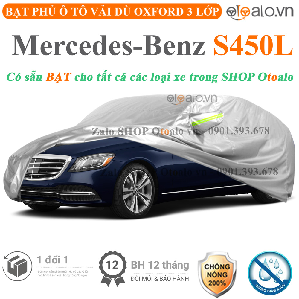 Bạt che phủ xe Mercedes S450L 3 lớp cao cấp - OTOALO Bạt che phủ xe Mercedes S450L 3 lớp cao cấp - OTOALO