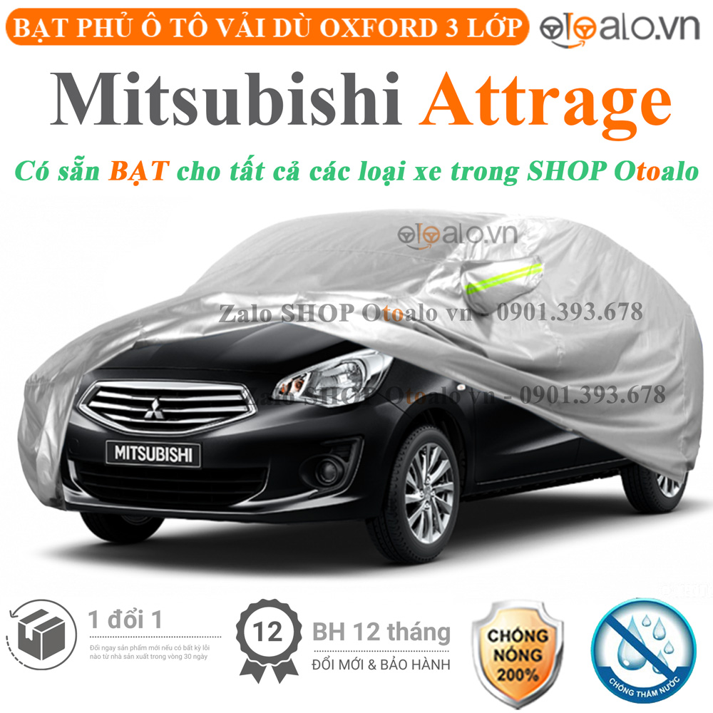 Bạt che phủ xe Mitsubishi Attrage 3 lớp cao cấp - OTOALO Bạt che phủ xe Mitsubishi Attrage 3 lớp cao cấp - OTOALO