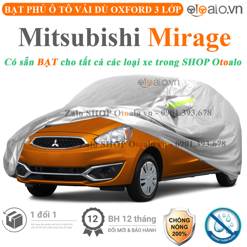 Bạt che phủ xe Mitsubishi Mirage 3 lớp cao cấp - OTOALO Bạt che phủ xe Mitsubishi Mirage 3 lớp cao cấp - OTOALO