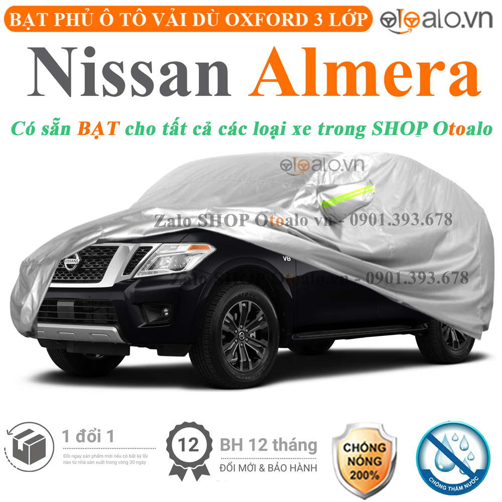 Bạt che phủ xe Nissan Almera 3 lớp cao cấp - OTOALO Bạt che phủ xe Nissan Almera 3 lớp cao cấp - OTOALO
