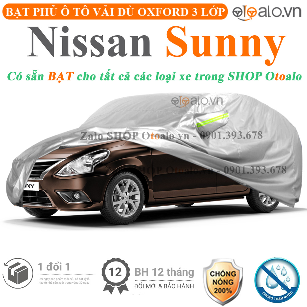 Bạt che phủ xe Nissan Sunny 3 lớp cao cấp - OTOALO Bạt che phủ xe Nissan Sunny 3 lớp cao cấp - OTOALO
