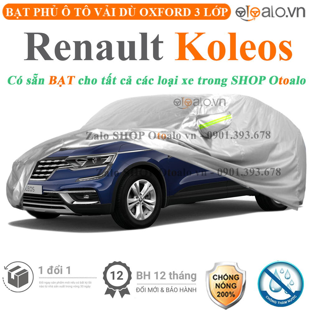 Bạt che phủ xe Renault Koleos 3 lớp cao cấp - OTOALO Bạt che phủ xe Renault Koleos 3 lớp cao cấp - OTOALO
