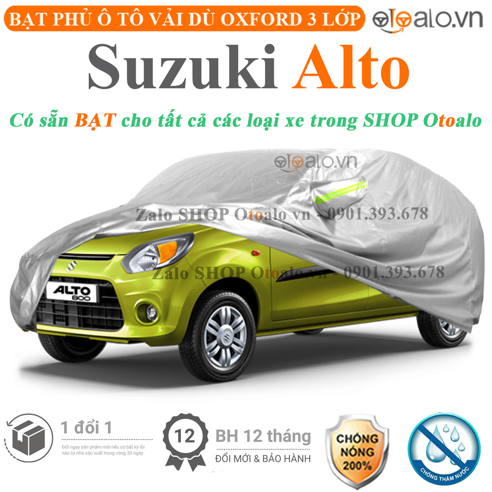 Bạt che phủ xe Suzuki Alto 3 lớp cao cấp - OTOALO Bạt che phủ xe Suzuki Alto 3 lớp cao cấp - OTOALO