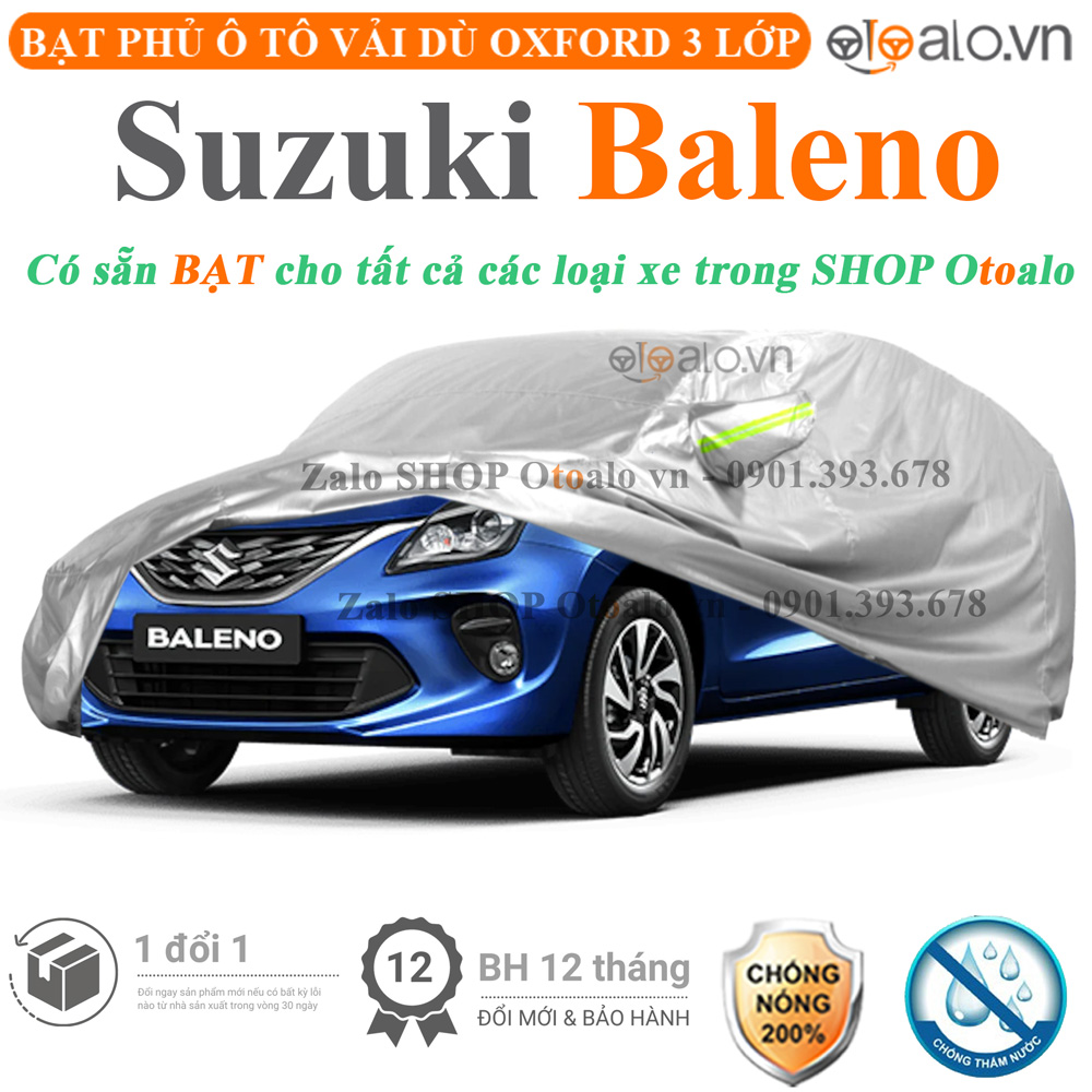 Bạt che phủ xe Suzuki Baleno 3 lớp cao cấp - OTOALO Bạt che phủ xe Suzuki Baleno 3 lớp cao cấp - OTOALO