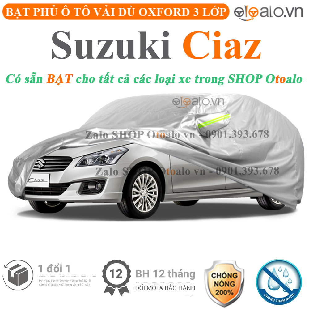 Bạt che phủ xe Suzuki Ciaz 3 lớp cao cấp - OTOALO Bạt che phủ xe Suzuki Ciaz 3 lớp cao cấp - OTOALO