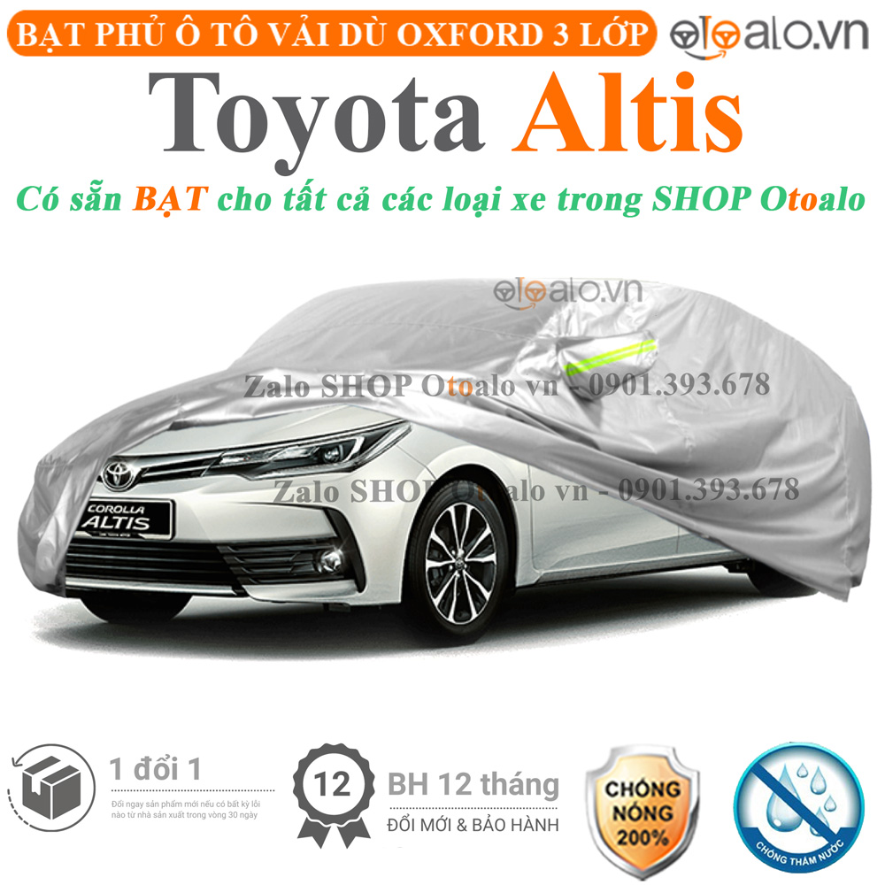 Bạt che phủ xe Toyota Altis 3 lớp cao cấp - OTOALO Bạt che phủ xe Toyota Altis 3 lớp cao cấp - OTOALO