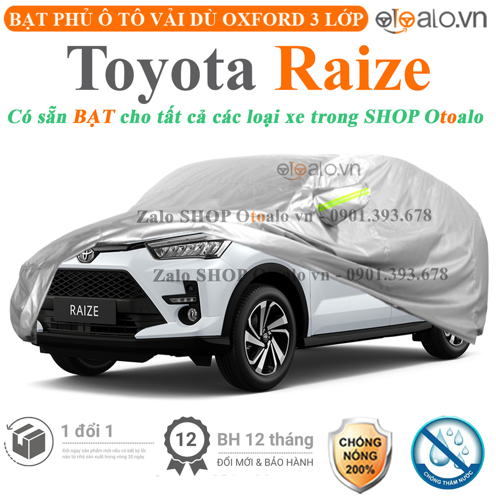 Bạt che phủ xe Toyota Raize 3 lớp cao cấp - OTOALO Bạt che phủ xe Toyota Raize 3 lớp cao cấp - OTOALO
