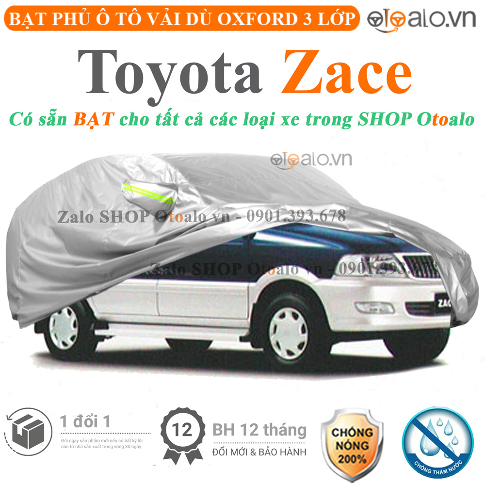 Bạt che phủ xe Toyota Zace 3 lớp cao cấp - OTOALO Bạt che phủ xe Toyota Zace 3 lớp cao cấp - OTOALO