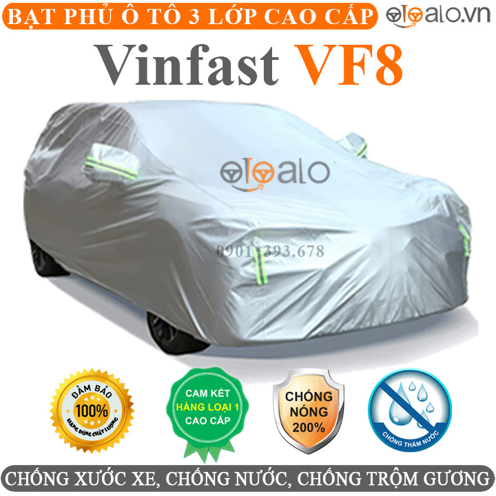Bạt che phủ xe Vinfast VF8 3 lớp cao cấp - OTOALO Bạt che phủ xe Vinfast VF8 3 lớp cao cấp - OTOALO