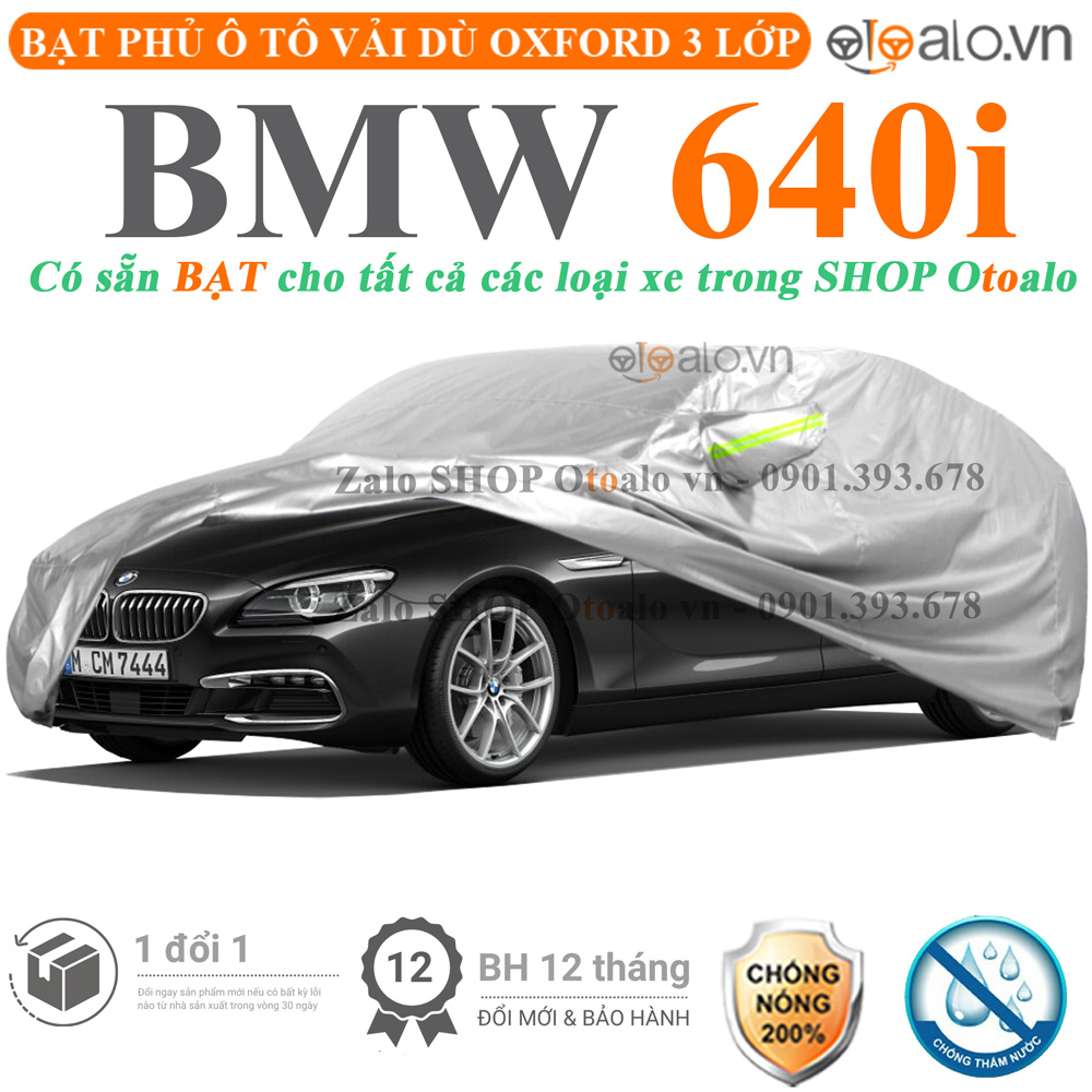 Bạt che phủ xe BMW 640i 3 lớp cao cấp - OTOALO Bạt che phủ xe BMW 640i 3 lớp cao cấp - OTOALO