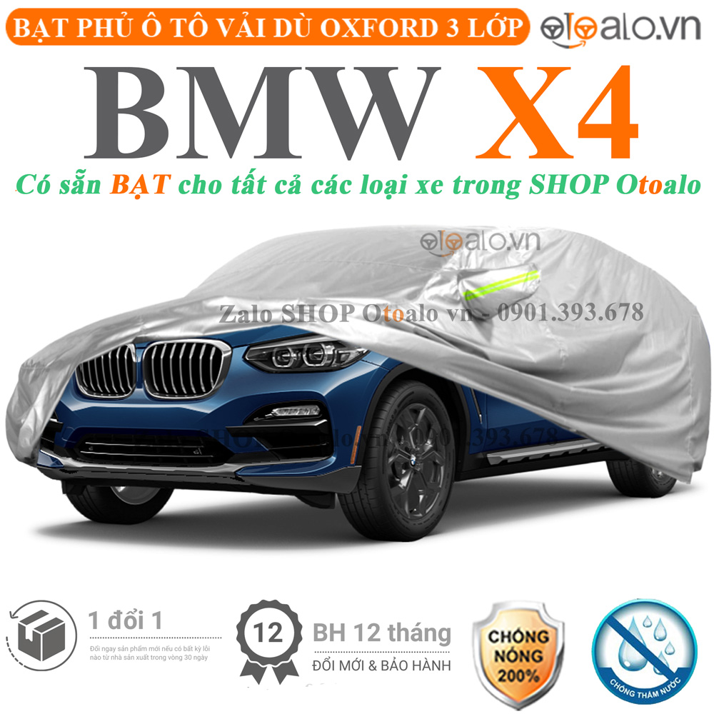 Bạt che phủ xe BMW X4 3 lớp cao cấp - OTOALO Bạt che phủ xe BMW X4 3 lớp cao cấp - OTOALO