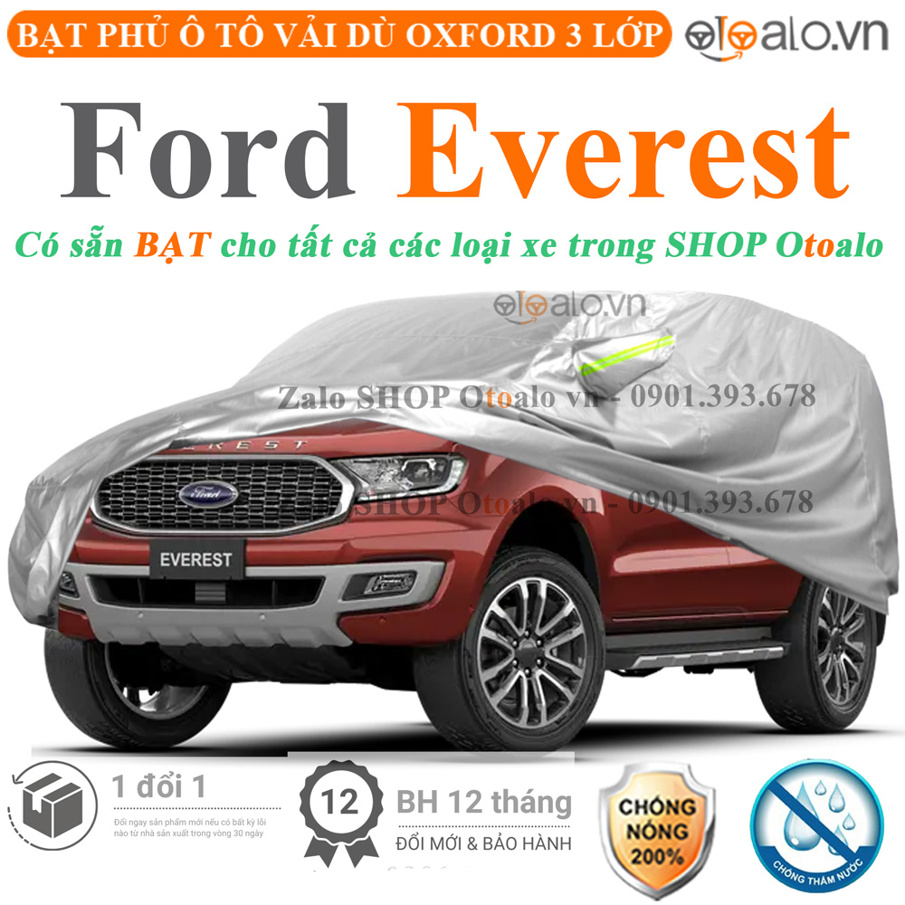 Bạt che phủ xe Ford Everest 3 lớp cao cấp - OTOALO Bạt che phủ xe Ford Everest 3 lớp cao cấp - OTOALO