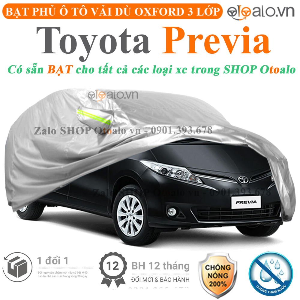 Bạt che phủ xe Toyota Previa 3 lớp cao cấp - OTOALO Bạt che phủ xe Toyota Previa 3 lớp cao cấp - OTOALO