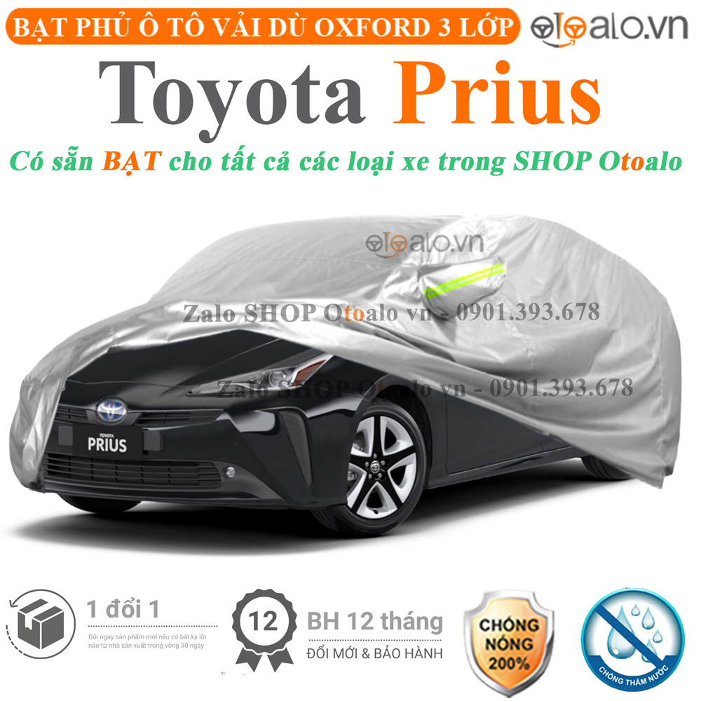 Bạt che phủ xe Toyota Prius 3 lớp cao cấp - OTOALO Bạt che phủ xe Toyota Prius 3 lớp cao cấp - OTOALO