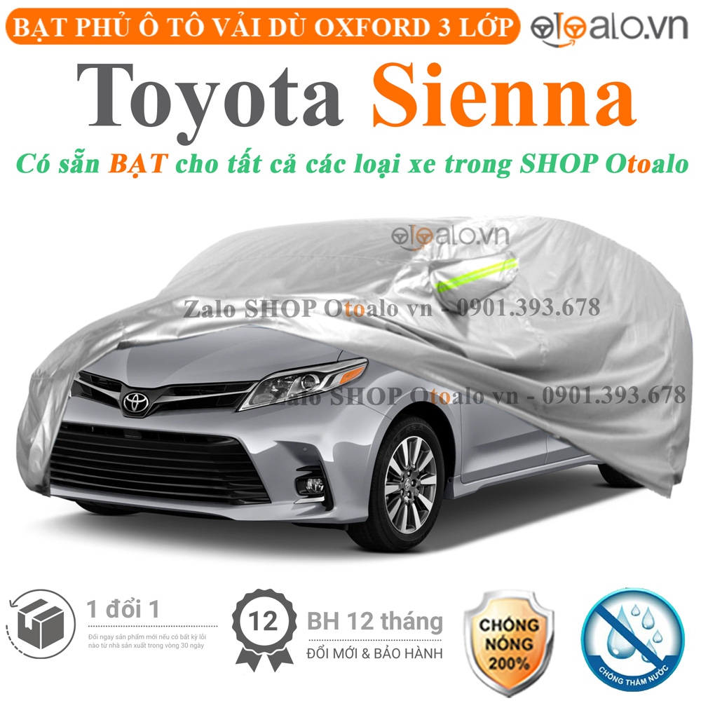 Bạt che phủ xe Toyota Sienna 3 lớp cao cấp - OTOALO Bạt che phủ xe Toyota Sienna 3 lớp cao cấp - OTOALO