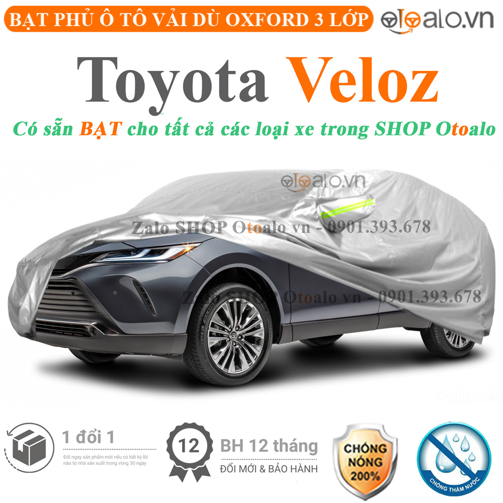 Bạt che phủ xe Toyota Veloz 3 lớp cao cấp - OTOALO Bạt che phủ xe Toyota Veloz 3 lớp cao cấp - OTOALO