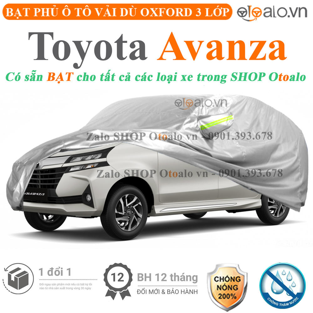 Bạt che phủ xe Toyota Avanza 3 lớp cao cấp - OTOALO Bạt che phủ xe Toyota Avanza 3 lớp cao cấp - OTOALO