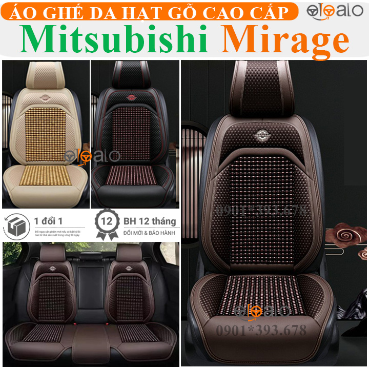 Áo trùm ghế ô tô Mitsubishi Mirage da hạt gỗ tự nhiên cao cấp - OTOALO Áo trùm ghế ô tô Mitsubishi Mirage da hạt gỗ tự nhiên cao cấp - OTOALO