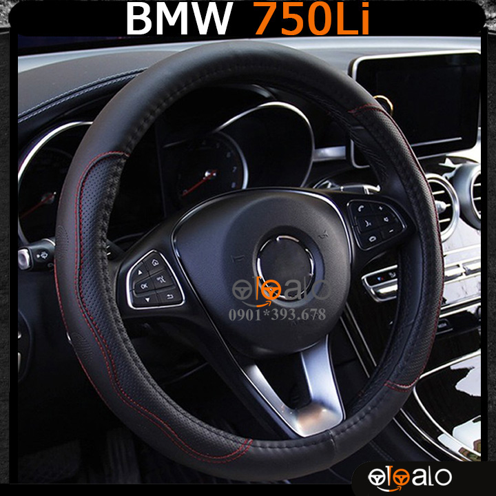 Bọc vô lăng xe BMW 750Li da cao cấp lót caosu non - OTOALO Bọc vô lăng xe BMW 750Li da cao cấp lót caosu non - OTOALO