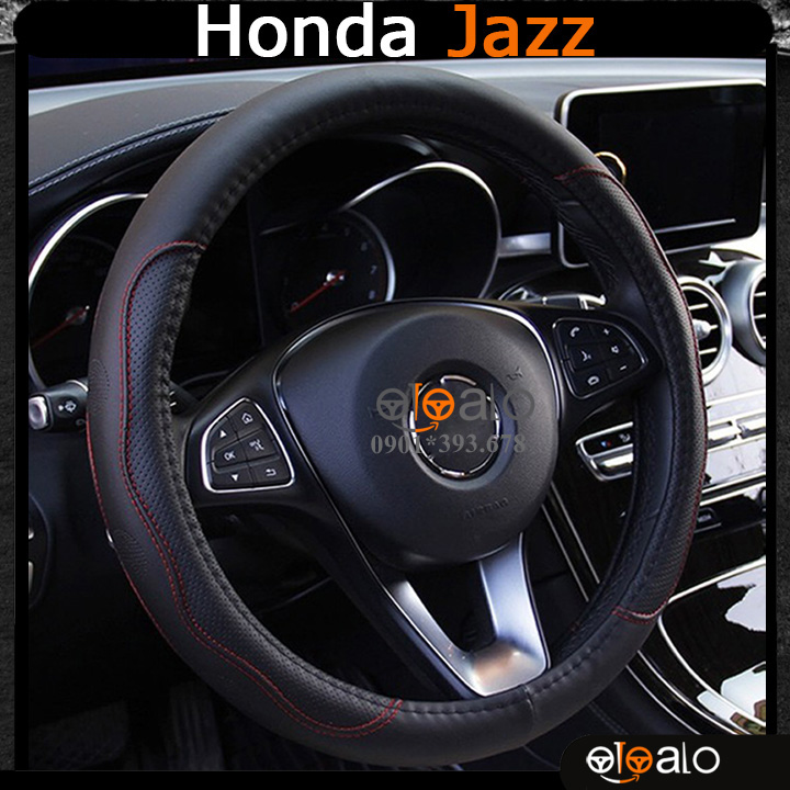 Bọc vô lăng xe Honda Jazz da cao cấp lót caosu non - OTOALO Bọc vô lăng xe Honda Jazz da cao cấp lót caosu non - OTOALO