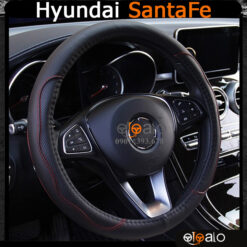 Bọc vô lăng xe Hyundai Santafe da cao cấp lót caosu non - OTOALO