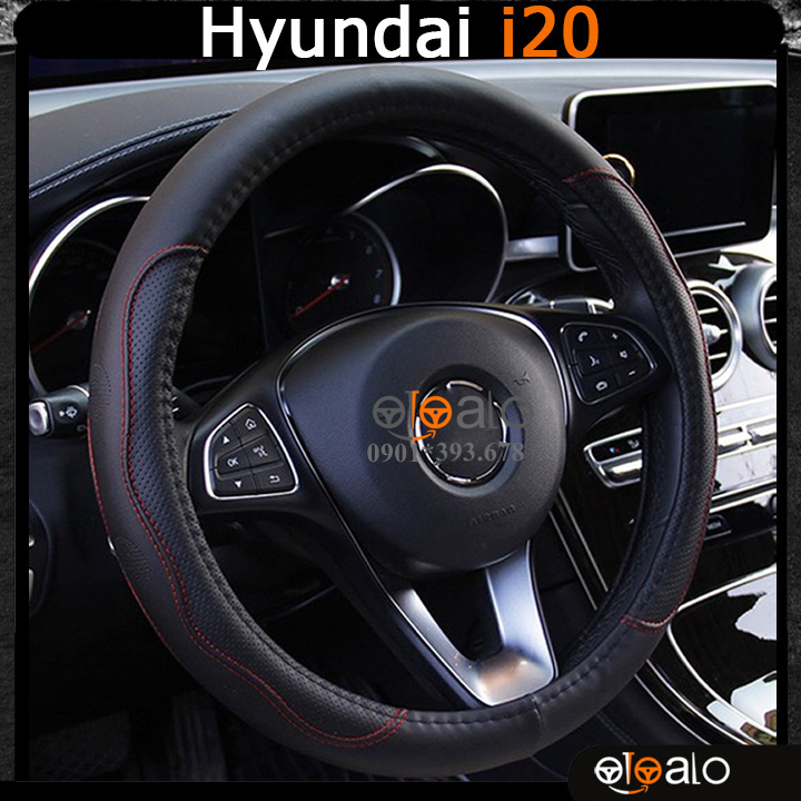 Bọc vô lăng xe Hyundai i20 da PU cao cấp - OTOALO Bọc vô lăng xe Hyundai i20 da PU cao cấp - OTOALO