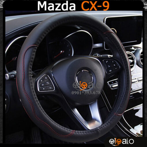 Bọc vô lăng xe Mazda CX9 da cao cấp lót caosu non - OTOALO