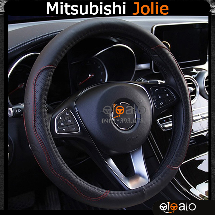Bọc vô lăng xe Mitsubishi Jolie da cao cấp lót caosu non - OTOALO Bọc vô lăng xe Mitsubishi Jolie da cao cấp lót caosu non - OTOALO