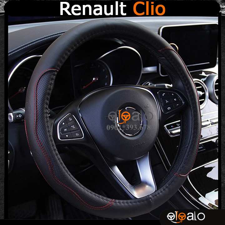 Bọc vô lăng xe Renault Clio da PU cao cấp - OTOALO Bọc vô lăng xe Renault Clio da PU cao cấp - OTOALO
