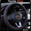 Bọc vô lăng xe Toyota Wigo da cao cấp lót caosu non - OTOALO