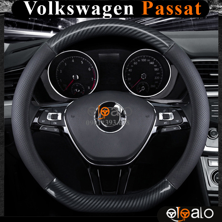 Bọc vô lăng xe Volkswagen Passat da cao cấp lót caosu non - OTOALO Bọc vô lăng xe Volkswagen Passat da cao cấp lót caosu non - OTOALO
