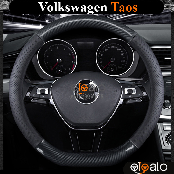 Bọc vô lăng xe Volkswagen Taos da PU cao cấp - OTOALO Bọc vô lăng xe Volkswagen Taos da PU cao cấp - OTOALO