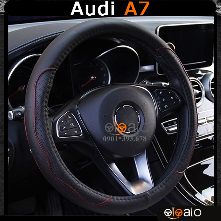 Bọc vô lăng xe Audi A7 da cao cấp lót caosu non - OTOALO Bọc vô lăng xe Audi A7 da cao cấp lót caosu non - OTOALO