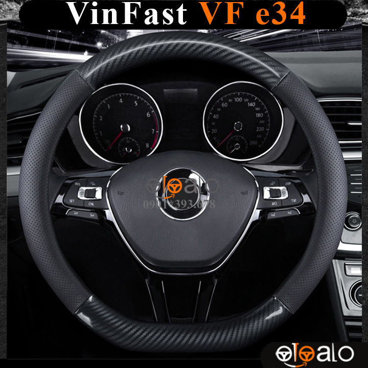 Bọc vô lăng xe VinFast VF e34 da PU cao cấp - OTOALO Bọc vô lăng xe VinFast VF e34 da PU cao cấp - OTOALO