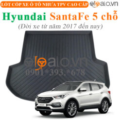 Thảm lót cốp Hyundai Santafe 5 chỗ đời xe từ năm 2017 đến hiện tại nhựa TPV cao cấp - OTOALO