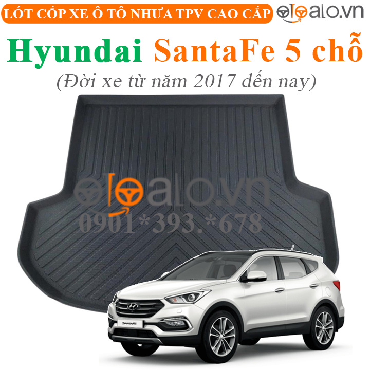 Thảm lót cốp Hyundai Santafe 5 chỗ đời xe từ năm 2017 đến hiện tại nhựa TPV cao cấp - OTOALO Thảm lót cốp Hyundai Santafe 5 chỗ đời xe từ năm 2017 đến hiện tại nhựa TPV cao cấp - OTOALO