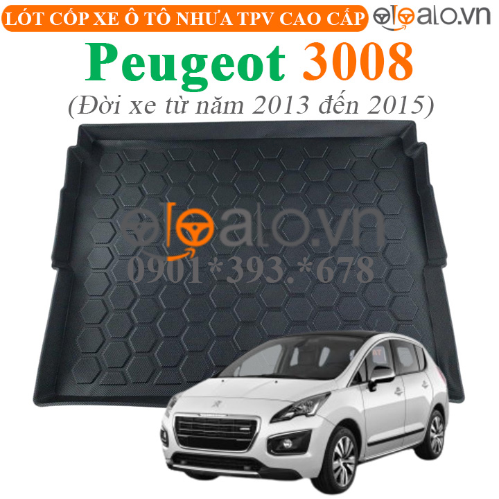 Thảm lót cốp Peugeot 3008 đời xe từ năm 2013 đến 2015 nhựa TPV cao cấp - OTOALO Thảm lót cốp Peugeot 3008 đời xe từ năm 2013 đến 2015 nhựa TPV cao cấp - OTOALO