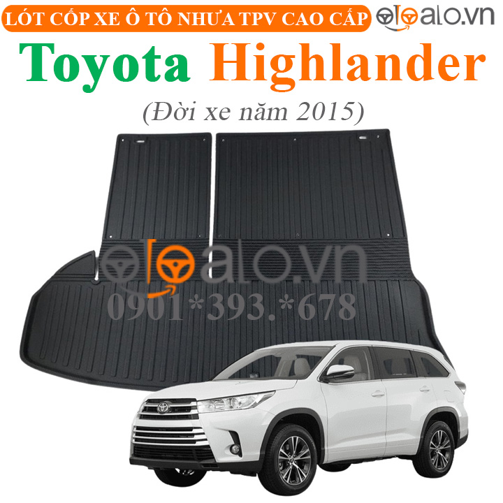 Thảm lót cốp Toyota Highlander đời xe năm 2015 nhựa TPV cao cấp - OTOALO Thảm lót cốp Toyota Highlander đời xe năm 2015 nhựa TPV cao cấp - OTOALO