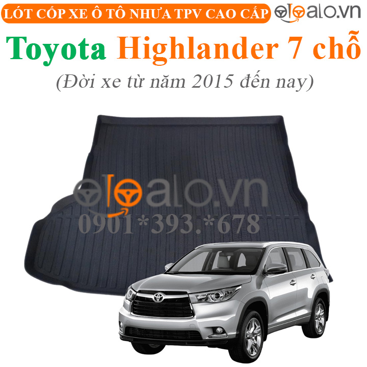 Thảm lót cốp Toyota Highlander 7 chỗ đời xe từ năm 2015 đến hiện tại nhựa TPV cao cấp - OTOALO Thảm lót cốp Toyota Highlander 7 chỗ đời xe từ năm 2015 đến hiện tại nhựa TPV cao cấp - OTOALO