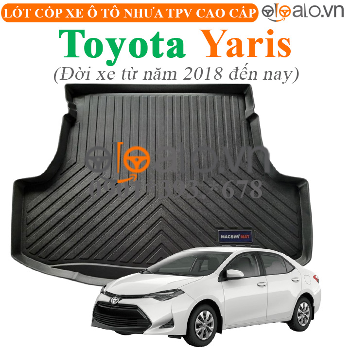 Thảm lót cốp Toyota Yaris đời xe từ năm 2018 đến hiện tại nhựa TPV cao cấp - OTOALO Thảm lót cốp Toyota Yaris đời xe từ năm 2018 đến hiện tại nhựa TPV cao cấp - OTOALO
