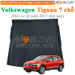Thảm lót cốp Volkwagen Tiguan 7 chỗ đời xe từ năm 2011 đến hiện tại nhựa TPV cao cấp - OTOALO