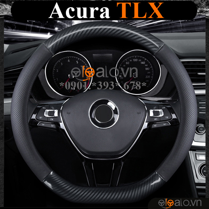 Bọc vô lăng chữ D cut Acura TLX da cacbon cao cấp - OTOALO Bọc vô lăng chữ D cut Acura TLX da cacbon cao cấp - OTOALO
