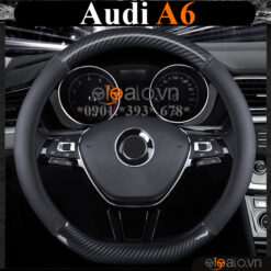 Bọc vô lăng chữ D cut Audi A6 da cacbon cao cấp - OTOALO