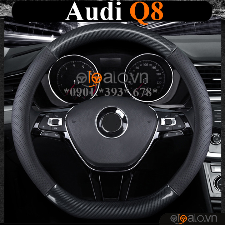 Bọc vô lăng chữ D cut Audi Q8 da cacbon cao cấp - OTOALO Bọc vô lăng chữ D cut Audi Q8 da cacbon cao cấp - OTOALO