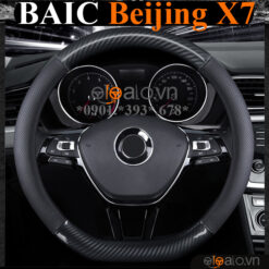Bọc vô lăng chữ D cut BAIC Beijing X7 da cacbon cao cấp - OTOALO