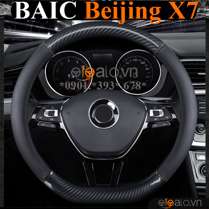 Bọc vô lăng chữ D cut BAIC Beijing X7 da cacbon cao cấp - OTOALO Bọc vô lăng chữ D cut BAIC Beijing X7 da cacbon cao cấp - OTOALO