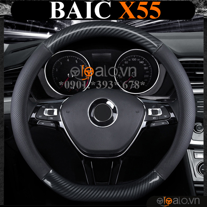 Bọc vô lăng chữ D cut BAIC X55 da cacbon cao cấp - OTOALO Bọc vô lăng chữ D cut BAIC X55 da cacbon cao cấp - OTOALO