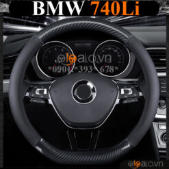 Bọc vô lăng chữ D cut BMW 740Li da cacbon cao cấp - OTOALO