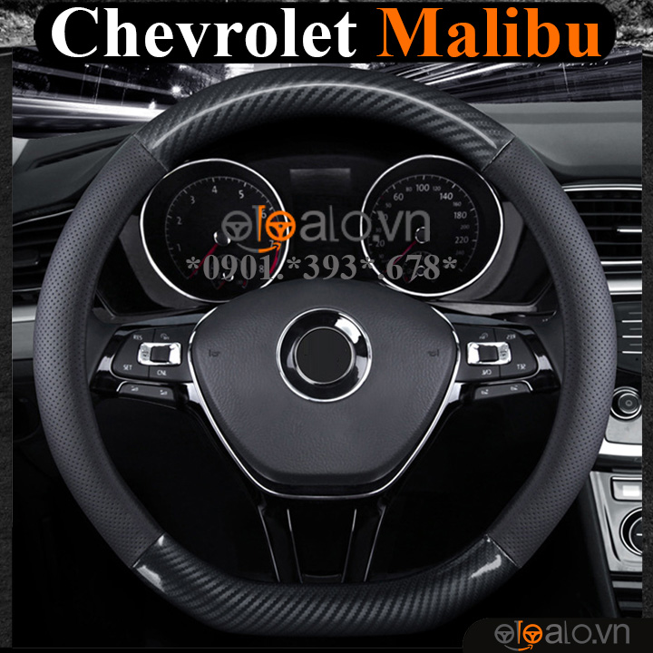 Bọc vô lăng chữ D cut Chevrolet Malibu da cacbon cao cấp - OTOALO Bọc vô lăng chữ D cut Chevrolet Malibu da cacbon cao cấp - OTOALO