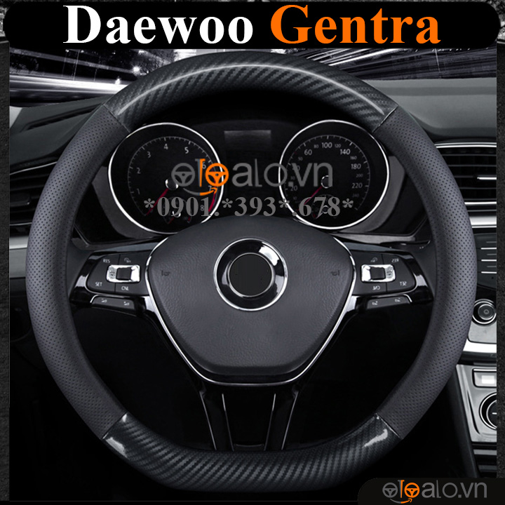 Bọc vô lăng chữ D cut Daewoo Gentra da cacbon cao cấp - OTOALO Bọc vô lăng chữ D cut Daewoo Gentra da cacbon cao cấp - OTOALO